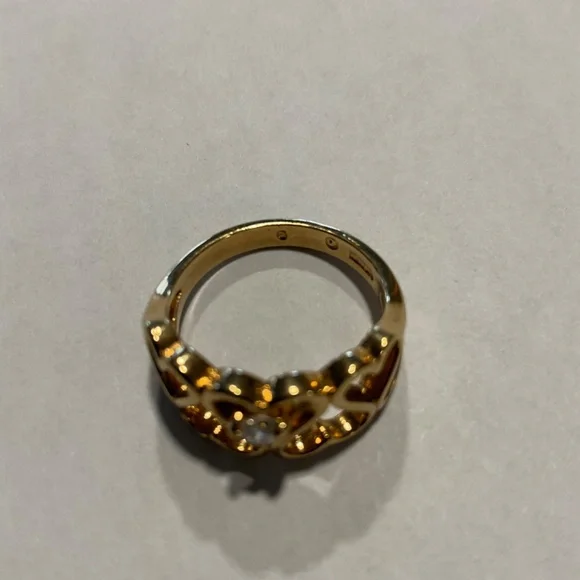 Heart Ring with a Diamond - Picture 7 of 12